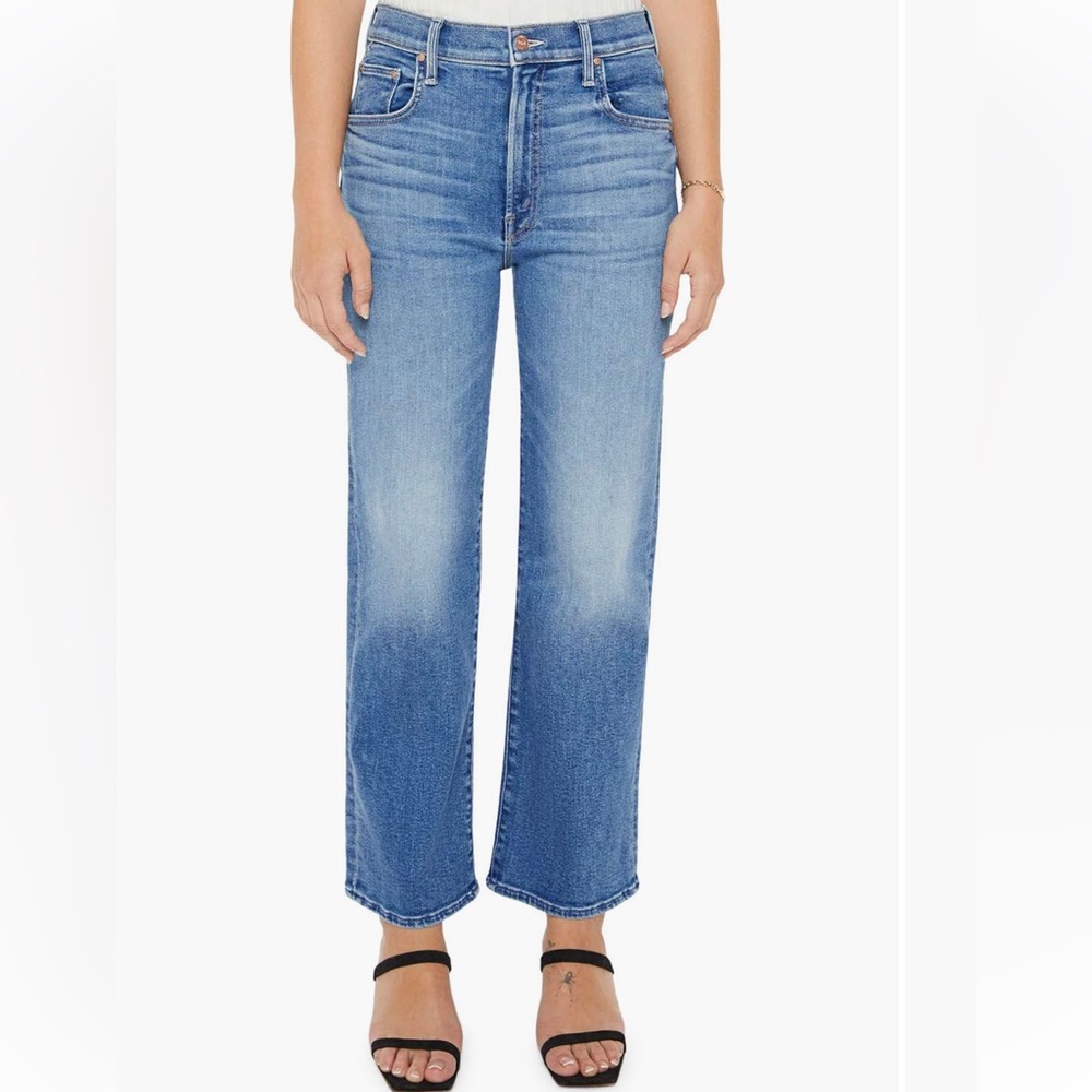 MOTHER Women Jeans Straight Leg Light Blue Denim